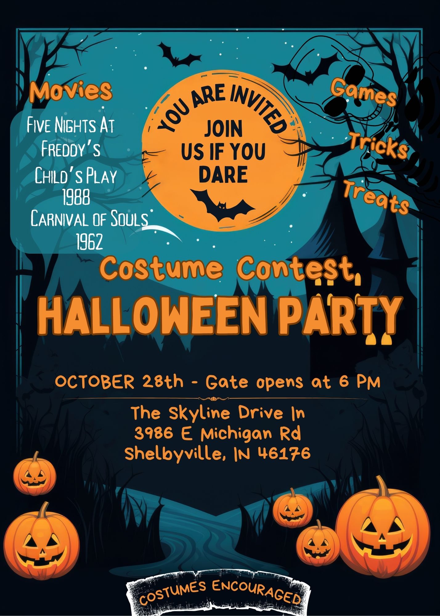 Skyline Halloween Party – The Skyline Drive-In Movie Theater